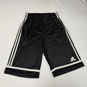 Adidas Men's Black Sports Shorts with White Accents